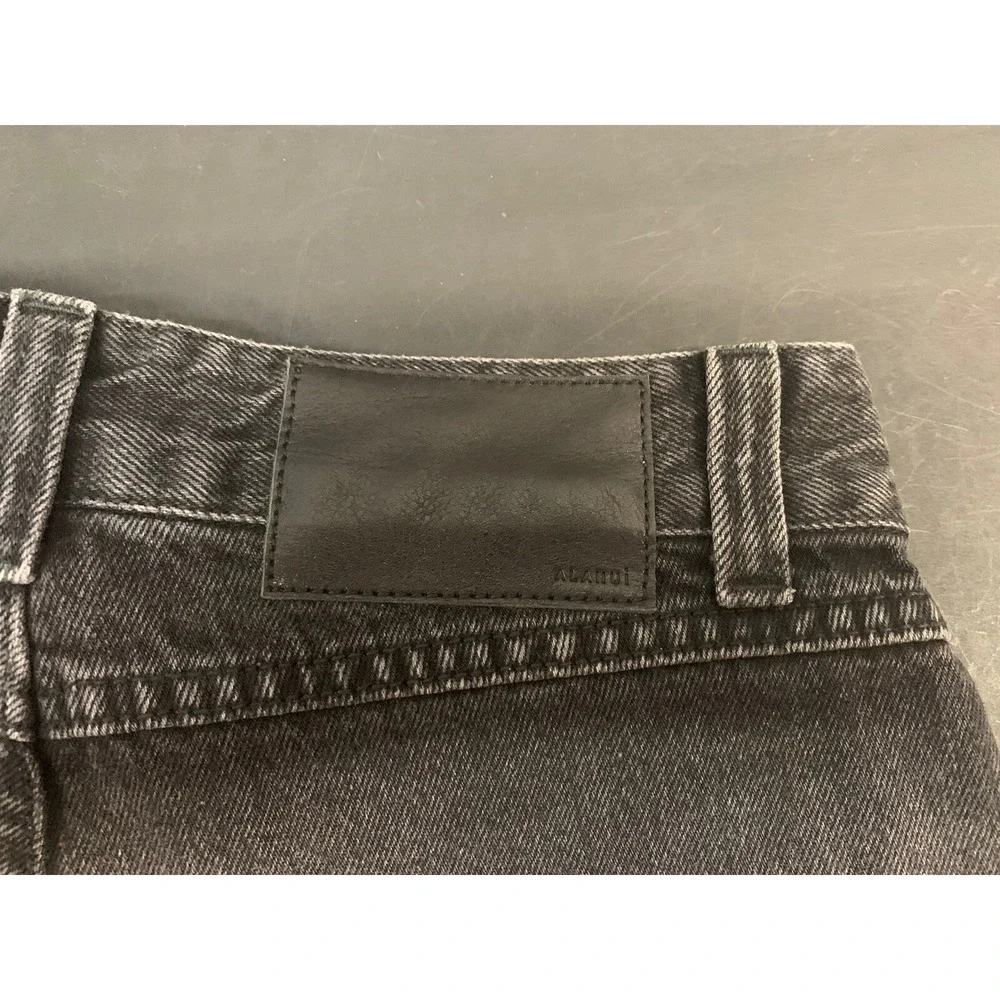 NWT Alanui Crochet Pockets Black Cargo Denim Gray Wash Jeans Size 26 x 30